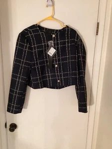 Women NWT "MinaSelf" navy /gold accent. 4 button up jacket. Size XL - Picture 1 of 2
