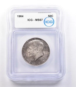 1964 Kennedy Half Dollar MS67 ICG Beautiful Tone *1906 - Picture 1 of 3