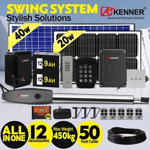Kenner Farm 450kg E Single Swing Gate Opener with Full Solar 12 Accessories - Picture 1 of 20