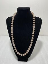 Vintage 10mm Rose Quartz Hand Knotted Bead Strand Necklace ~ 26" ~ 55 Beads