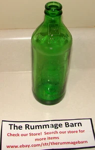 vintage 70s 7up no deposit - no return GREEN GLASS BOTTLE soda -- 16 oz -- RARE - Picture 1 of 3