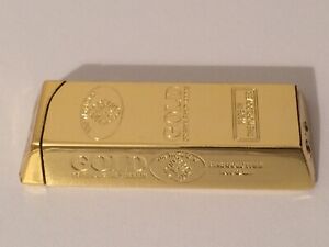 Gold Metal  Bar Cigarette Lighter Jet Flint Spark Gas Refillable