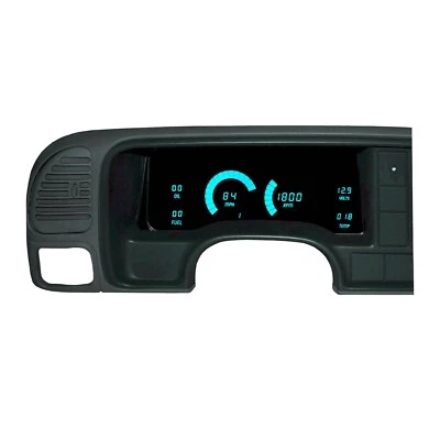 1995-1999 Chevy Truck Digital Dash Panel Cluster Gauges Teal LEDs - Image 1 of 4