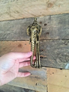 BEAUTIFUL ANTIQUE BRASS AFRICAN / INDIAN ELEPHANT MAHOUT DOOR KNOCKER VINTAGE - Picture 1 of 14