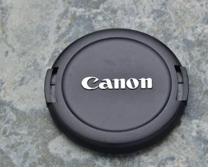 Genuine Canon EOS E 52mm Snap-On Front Lens Cap Chrome Logo 50mm 1.8 (#1447) - Picture 1 of 2