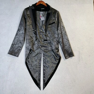 Devil Fashion Tailcoat Men's Medium Black Jacket Gothic Steampunk Regency NWT - Image 1 of 4