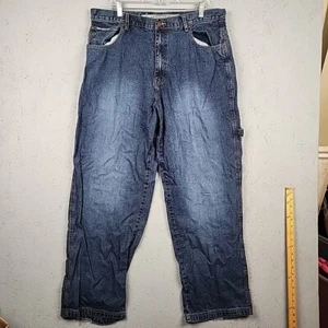 Vintage Enyce Jeans Mens 38x34 Blue Baggy Wide Leg Y2K 90s Hip Hop Skater Grunge - Picture 1 of 13
