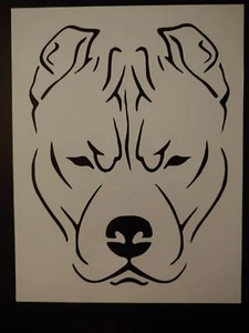 Pitbull Pit Bull Dog Face #1 8.5" x 11" Custom Stencil FAST FREE SHIPPING - Picture 1 of 1