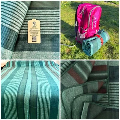 Camping Blanket Alpaca Wool Green Lightweight Warm Durable 236 x 170 cm RRP £150 - Image 1 of 4
