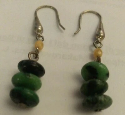 Orecchini Giada verde e argento - Immagine 1 di 2