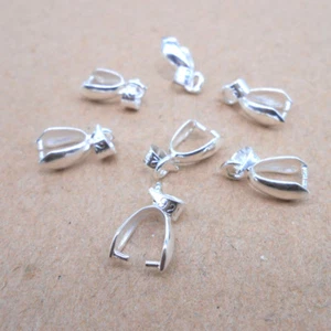 50-100PCS Size “L” 925 Silver Bail Connector Bale Pinch Clasp Pendant Making - Picture 1 of 2