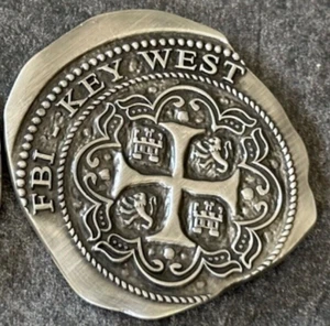 FBI - Key West RA Spanish Doubloon antique silver 1.75in vsn - Challenge Coin - Bild 1 von 3