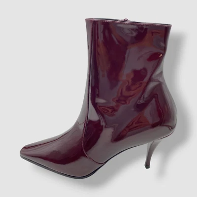 $1195 Saint Laurent Mujer Rojo Charol Botín Bota Zapatos Talla 39 Foto 1 de 4