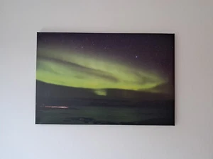 Wandbild – Nordlichter in Norwegen – 60 x 40 cm – Leinwand auf Keilrahmen - Bild 1 von 2