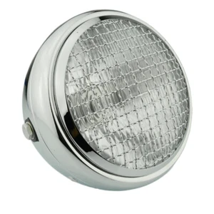 Motorrad Klar 6,5" Scheinwerfer Headlamp Mesh Grill Seitenhalterung Kugel Chrom - Bild 1 von 10
