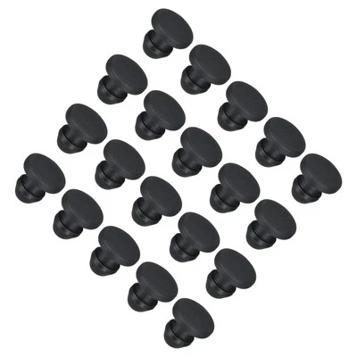 30 piezas tapones de silicona con orificio de bloqueo a presión de 4,5 mm/0,18 pulgadas de diámetro negro Foto 1 de 4