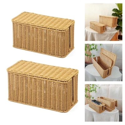 Portable Rattan Pattern Storage Container For Electrical Accessories - Image 1 of 4