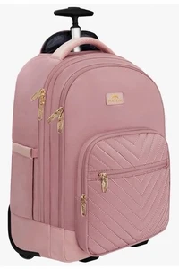 Open Box MATEIN Rollrucksack Handgepäck, 17 Zoll Reise Laptop Rucksack Pink - Bild 1 von 14