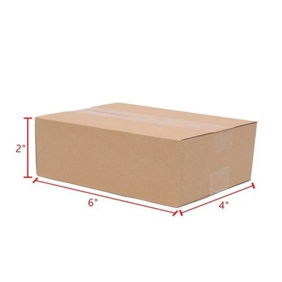 100 Corrugated Carton Boxes Mailing Packing Shipping Box Cardboard Paper 6x4x2 - Image 1 of 4
