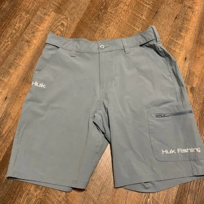 Pantalones Cortos Huk Fishing Performance Para Hombre Grandes L Azul Claro Utilitario Carga Foto 1 de 4
