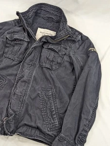 Petite veste Abercrombie & Fitch vintage année 2000 gris délavé noir style militaire - Photo 1/10
