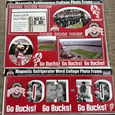 2 OSU Ohio State Buckeyes Magnetic Refrigerator Word Collage Photo Frames - Image 1 of 2