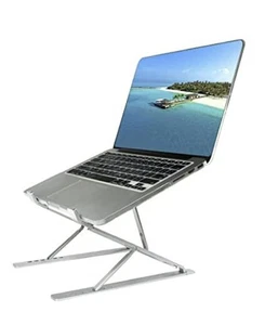 Laptop Stand for Desk, Aluminum Riser, Ergonomic, Slim, Adjustable, Silver - Afbeelding 1 van 7
