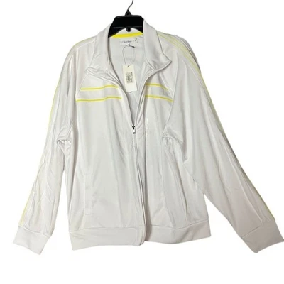 Chaqueta cortavientos blanca Calvin Klein para hombre 2XL cremallera completa informal cremallera completa Foto 1 de 3