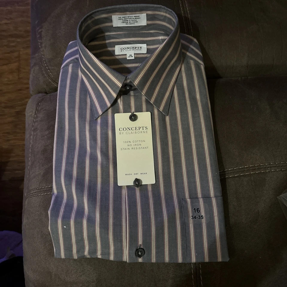 Camisa de vestir Concepts By Claiborne No Iron Foto 1 de 1