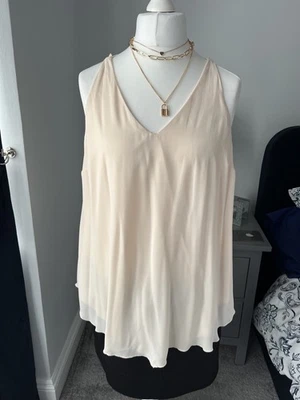 Gorgeous NEW LOOK Floaty Plus Size 16 Cream Special Occasion Blouse Top - Image 1 of 4