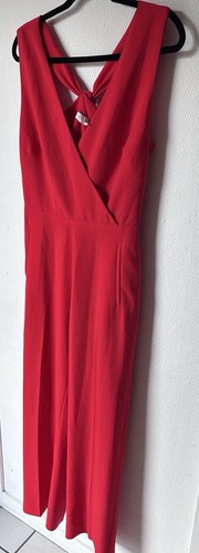 Tuta rossa in crêpe croccante Tory Burch