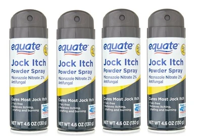4 Pack Equate Jock Itch Relief Powder Spray Antifungal advance formula 4.6 oz Ea - Image 1 of 4
