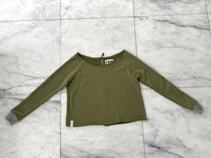 Peace Love World Sweatshirt Green Pullover Zipper Back Long Sleeve Women’s L - Picture 1 of 12