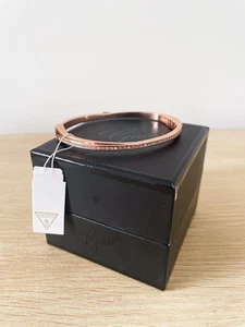 Guess Rose Gold Plated Crystal Eternity Bangle Bracelet With Box - Picture 1 of 7