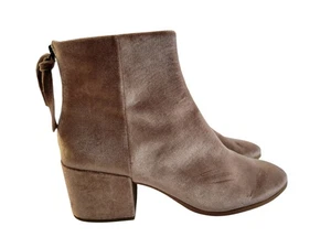 Dolce Vita Women's Pink Beige Mirra Ankle Boot Velvet Zip 2.5 Heel Sz 9.5 - Picture 1 of 9