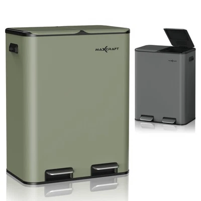 MAXCRAFT B-WARE Mülleimer Abfalleimer Treteimer Soft Close Edelstahl Eimer 60L