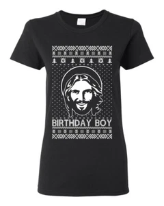 Cumpleaños Niño Jesús Fiesta Navidad Divertida Mujer Camiseta Gráfica - Imagen 1 de 14