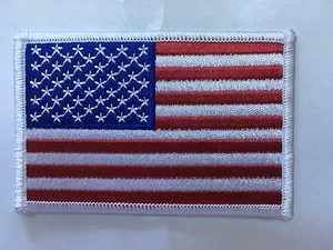 American flag patch USA flag patch white edge US flag shoulder patch 3 5/8" wide - Picture 1 of 2