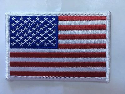 American flag patch USA flag patch white edge US flag shoulder patch 3 5/8" wide - Image 1 of 2