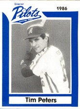1986 Anchorage Glacier Pilots Team Issue #29 Tim Peters Portland Oregon OR Card
