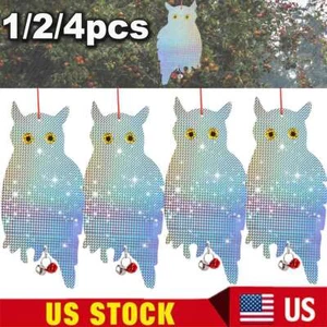 Bird Scare Repellent Reflective Yard Garden Hanging Device Fake Owl Decor US - Picture 1 of 15