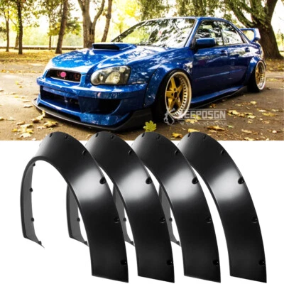 4PCS For Subaru Impreza WRX STI Fender Flares Extra Wide Body Kit Wheel Arches - Image 1 of 4