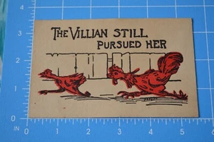 Old The Villian Still Pursued Her Poultry Farm Interest Comical Postcard - Bild 1 von 2