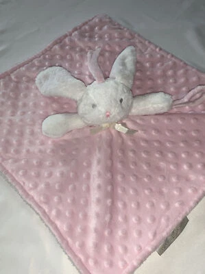 Mantas y más allá Rosa Minky Bunny Crema Conejo Peluche Lovey Bebé Niña Lazo Foto 1 de 4