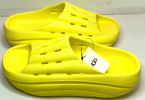 Sandali UGG FoamO Slides slip on con logo plantare sagomato in canarino donna taglia 9