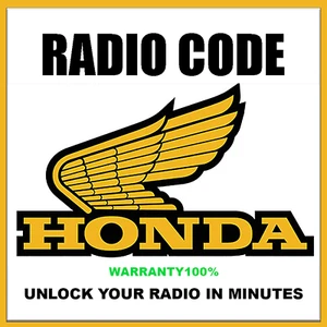 HONDA RADIO CODES UNLOCK ACCORD CRX CR-Z. HR-V INSIGHT ER STEREO PINCODE SERVICE - Picture 1 of 6