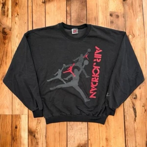 Vintage 90’s Nike Air Jordan Mini Swoosh Crewneck Sweatshirt Size Large - Picture 1 of 5