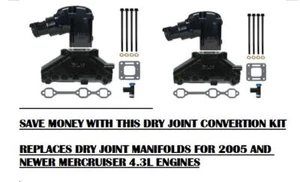 05+ Exhaust Manifold riser elbow Mercruiser V6 Dry Joint 4.3 4.3L CONVERSION KIT - Picture 1 of 8