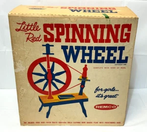 NEW, OLD STOCK 1961 Remco Little Red Spinning Wheel with Attachments - Picture 1 of 8