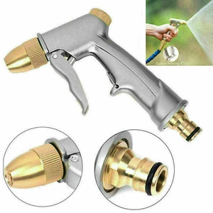 Car High Pressure Water Spray Gun Metal Brass Nozzle Lawn Wash Hose Pipe Garden - Picture 1 of 8